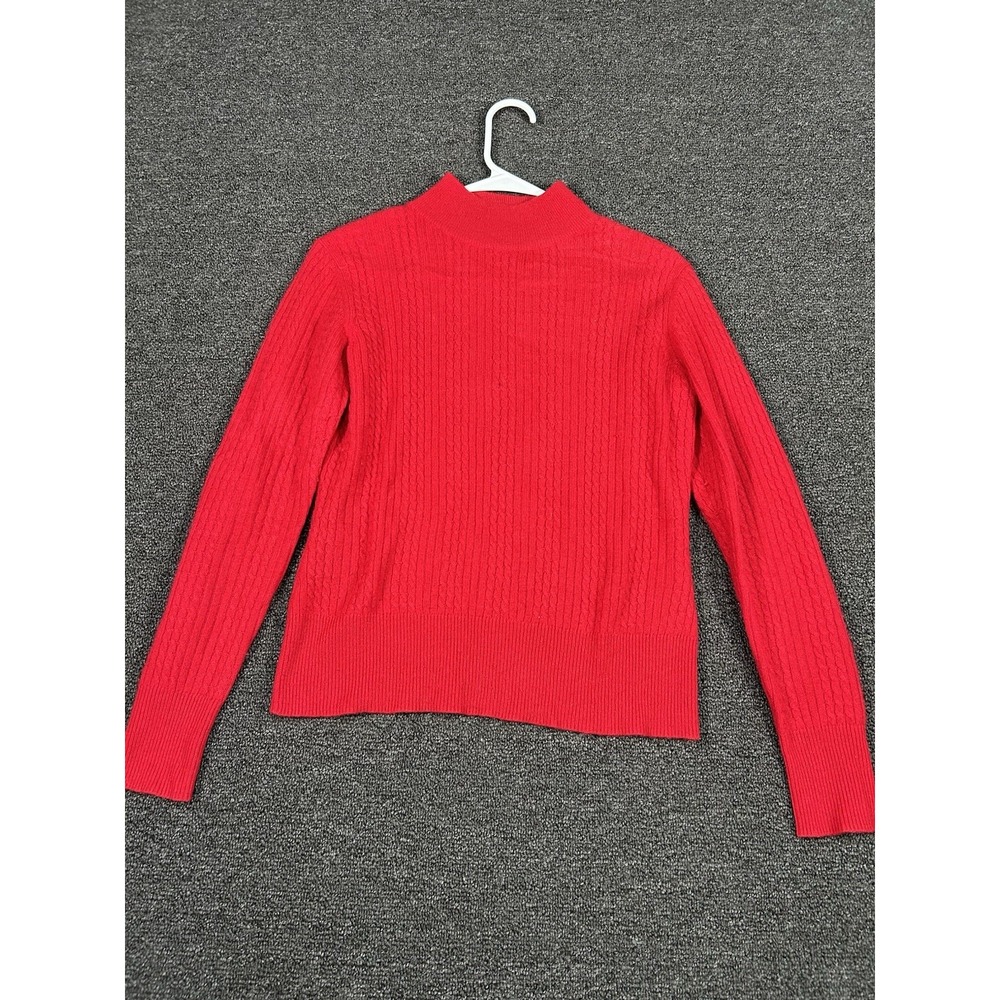 Investments Cashmere Sweater Women's XS Red 100% Cashmere Cable Knit Pullover